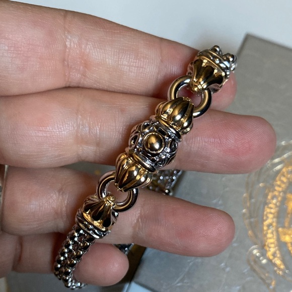 John Medeiros Silver and Gold Bracelet - Picture 2 of 5